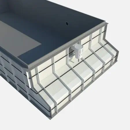 Shaft/bench with cavity for roll-out cover