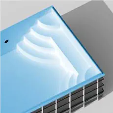 double-sided round corner steps with bench