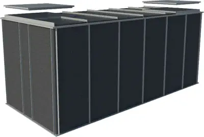 Kombi-Schacht eckig mit Deckel